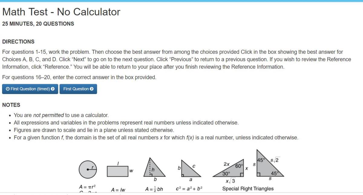 SAT Online Practice Test Doorway To College